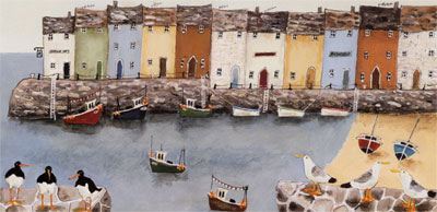 Greeting Card Seagulls and Oystercatchers